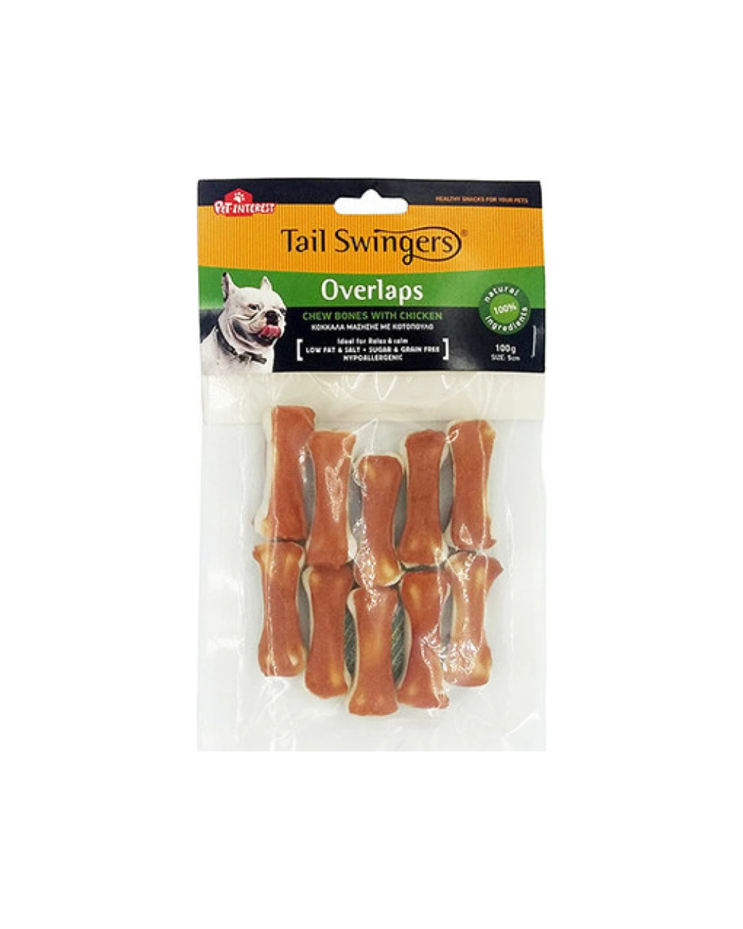 Pet Interest Tail Swingers Overlaps Chew Bones with Chicken 8 pcs 100g