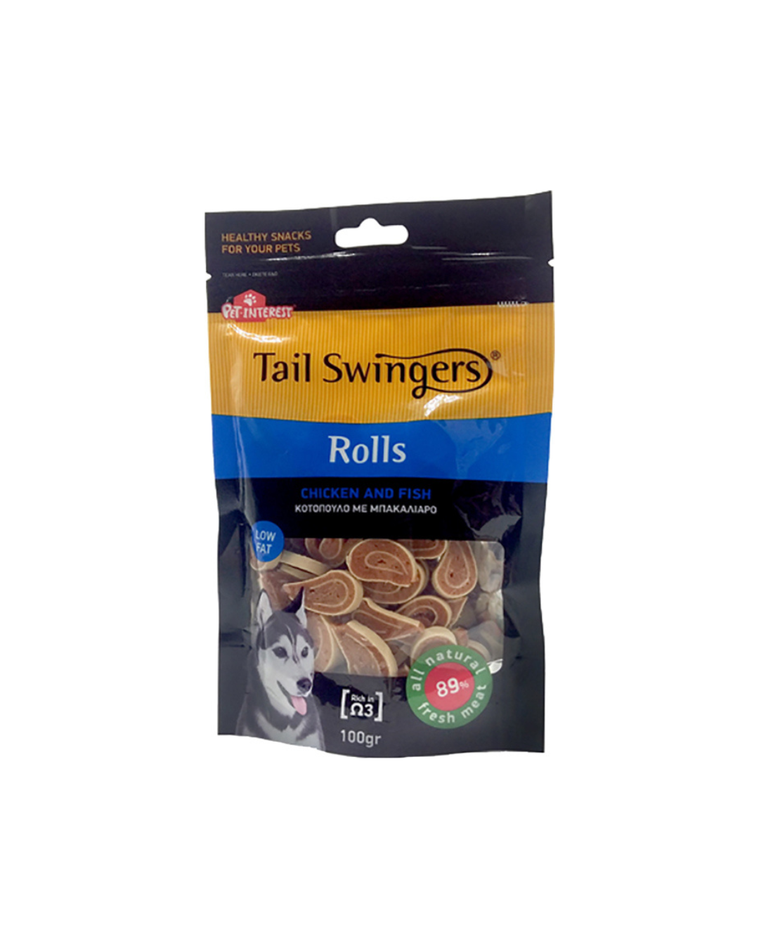 Pet Interest Tail Swingers Rolls Chicken and Fish 100gr