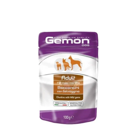 Gemon - Wet Food for Adult Dog Bocconcini con Selvaggina with Wild Game 100g