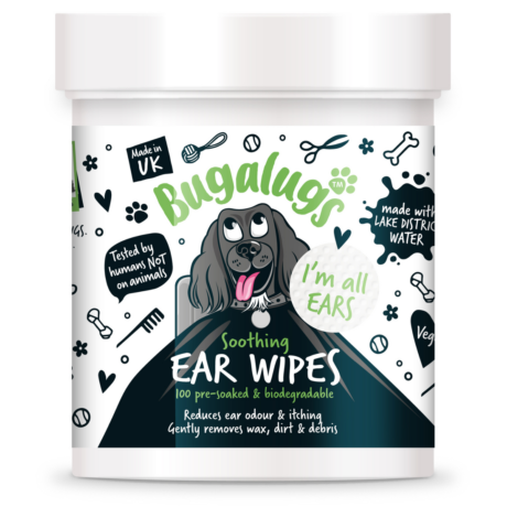 Bugalugs - Soothing Ear Wipes for Dogs 100 Pre-soaked & Biodegradable Wipes