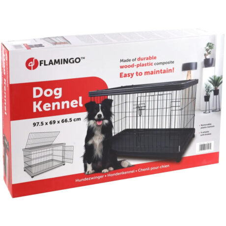 Flamingo - Dog Kennel 97.5cm x 69cm x 66.5cm in Wood and Plastic Composite